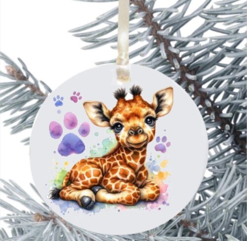 Giraffe Hanging Bauble Gift Present Decoration Christmas - Picture 1 of 1