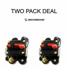 2 Pack Scosche 12 Volt 200AMP Circuit Breaker Inline Fuse Holder Protector CB200