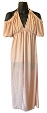 Women’s Giani Bini DRESS sz M formal Long SPAGHETTI STRAP V-NECK Off Shoulder