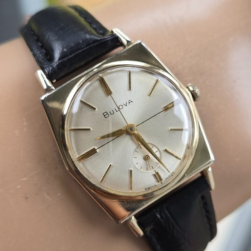 Reloj de cuerda manual vintage BULOVA Banker "G" para hombre 11BL esfera cruzada suizo 1969 - Imagen 7 de 19