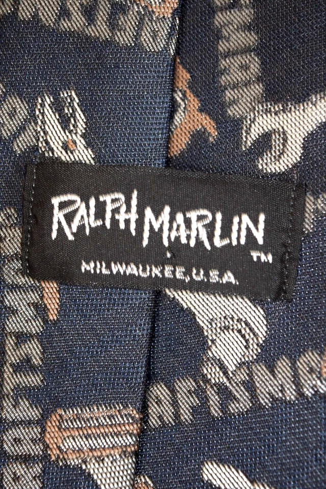 Corbata para el cuello de colección Ralph Marlin años 80 herramientas artesanales corbata de polietileno 56" x 3,5" Milwaukee EE. UU. Foto 3 de 4