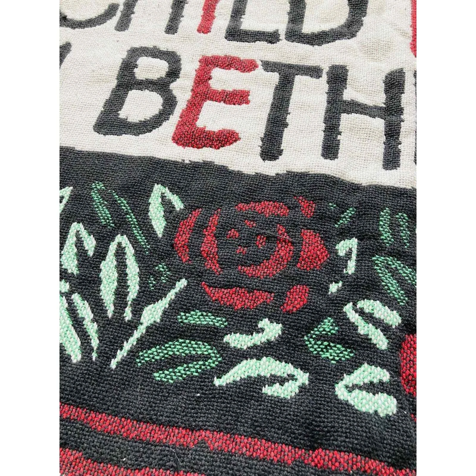 Woven Tapestry Throw Blanket Christmas Wise Men Child Born Bethlehem Reversible