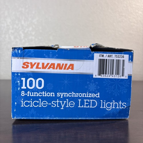 Sylvania 100-Count 8-Function Synchronized Icicle-Style LED Lights Indoor/Outdoo - Picture 9 of 10