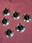 Vintage Lot Of 6 Ge Knob Dial Stove Oven Burner General Electric Black Silver