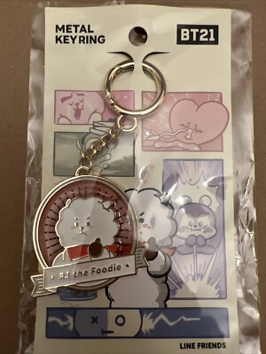 [Line Friends] Authentic BT21 RJ The Foodie metal keyring Brand New With Tag