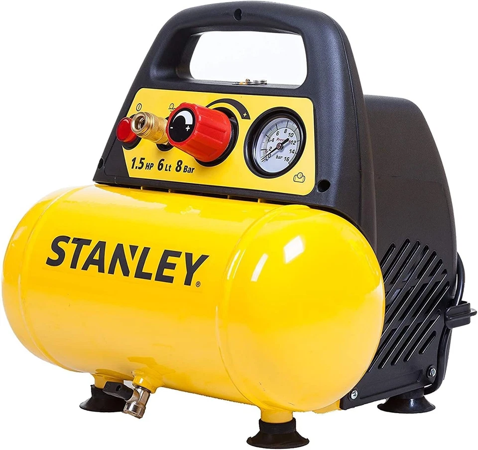 Compressore Stanley D 200 6 Lt 1,5Hp, Pressione Max 8 Bar/116 Ps, 9 Kg 97dB - Immagine 2 di 4