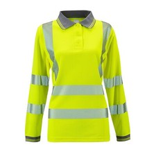 Ladies Hi Vis Yellow Jaya Birds Eye Polo Breathable Comfort Workwear Top