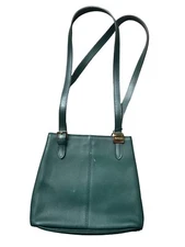 Hunter Green Leather Burberry Shoulder Bag