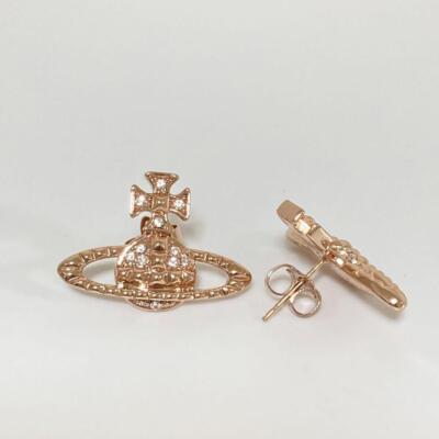 Vivienne Westwood Earrings Pierce Rhinestone Orb pink gold w
