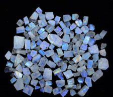 100 Natural Blue Rainbow Moonstone Facet Rough Specimen Old Stock Rough