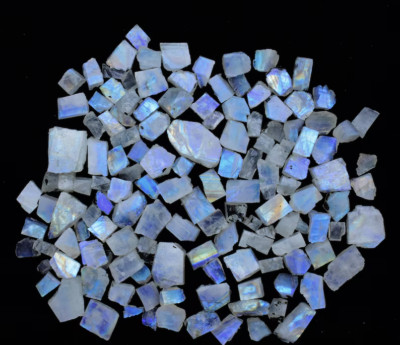 100% Natural Blue Rainbow Moonstone Facet Rough Specimen Old Stock Rough