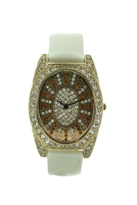 Ladies casual Melania Trump watch Gold tone case with crystals ME179-m