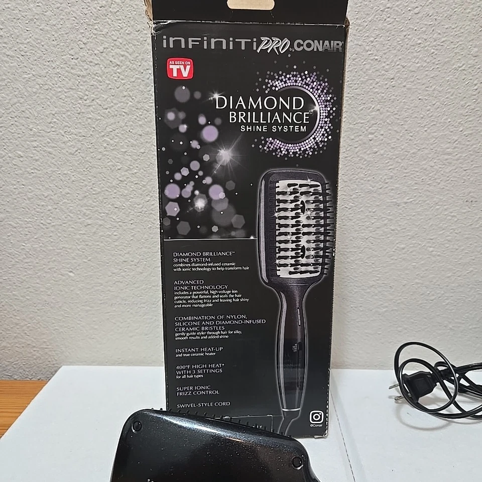 Conair BC7N Infiniti PRO Diamond Brilliance Hot Paddle Brush - Black - Image 4 of 4