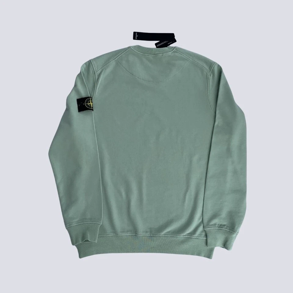 Basic Sweatshirt für Herren Stone Island mit Logo Patch Baumwolle Grün - Bild 2 von 2