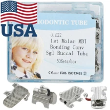 50 Kit Dental Orthodontic Convertible Buccal Tubes MBT 022 Molar Bondable Single