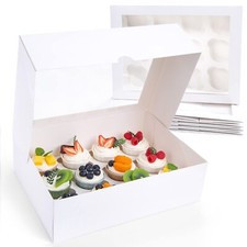 12 Count Cupcake Boxes, 6PCS Cupcake Container with Window Boxes Holding 72 Past