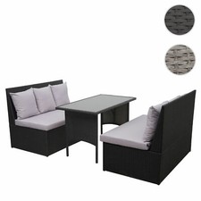 Poly-Rattan Garnitur HWC-G16, Gartengarnitur, Gastronomie 2x2er Sofa Tisch