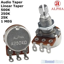ALPHA Mini Pot Audio/Linear Taper 250K/500K/25K/1MEG Coarse Spline Potentiometer