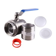 304 Stainless Steel 1.5  Ball Valve with Blue Vinyl Handle NPT Female