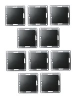 10Er Set Wechselschalter Flair, 250V~/10A, Up, Steckanschluss, Matt Schwarz