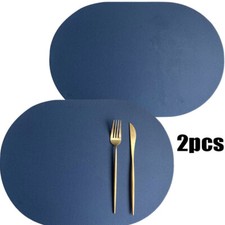 Set di 2 - Set da tavola ovale 43,5x30CM - blu + grigio chiaro
