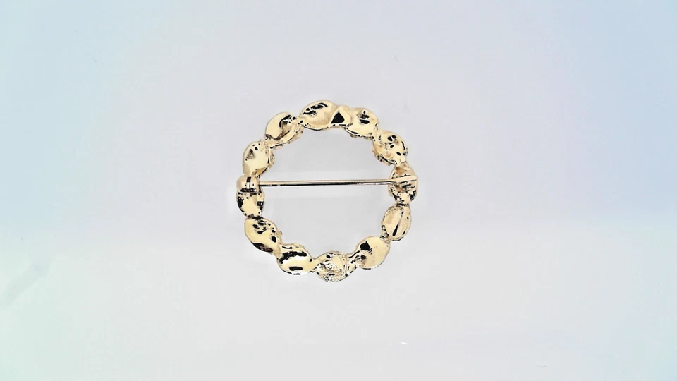 Prendedor de oro amarillo de 14kt para dama con zafiro azul y luna Foto 2 de 3