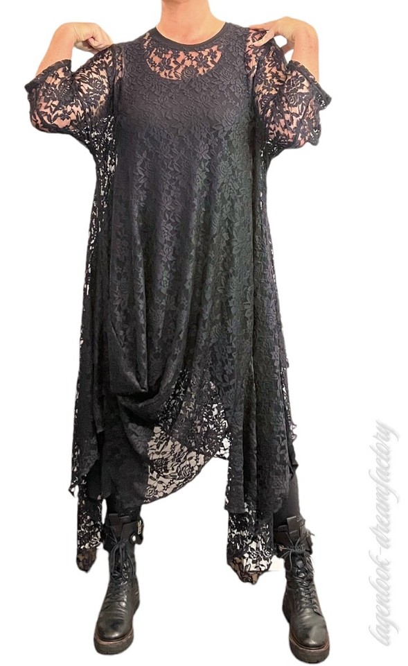 Damen Pure Leinen Sommer Ballon Kleid Tunika 44 46 48 50 52 M L XL XXL