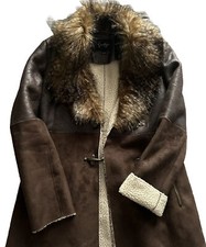 Jessica Simpson Faux Leather Jacket With Faux Fur Collar Brown Size S
