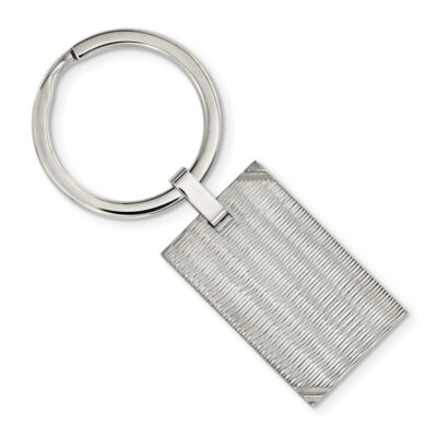 Stainless Steel Polished and Textured Key Ring