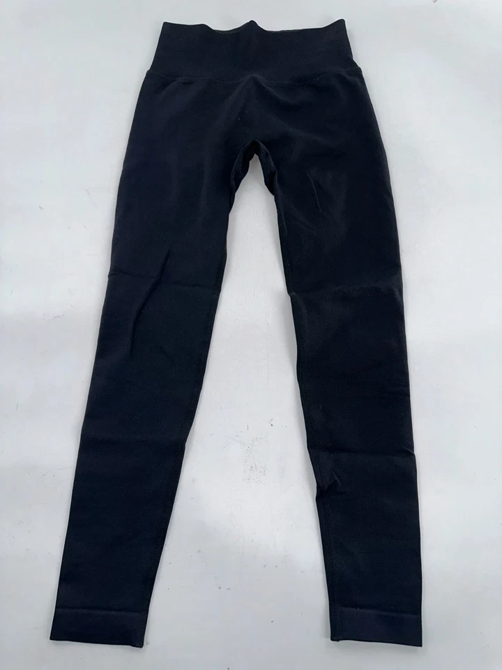 Pantalones legging sin marca para mujer XS negros de nailon liso spandex YGI J4-78 Foto 2 de 4