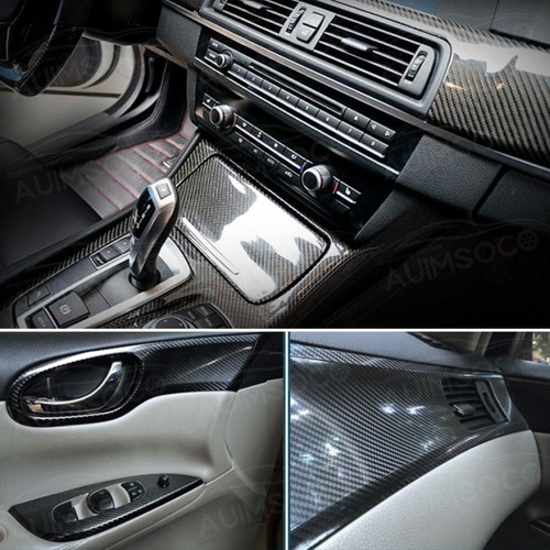 7D Glossy Carbon Fiber Vinyl Film Car Interior Wrap Stickers Auto Accessories AA - Picture 19 of 24