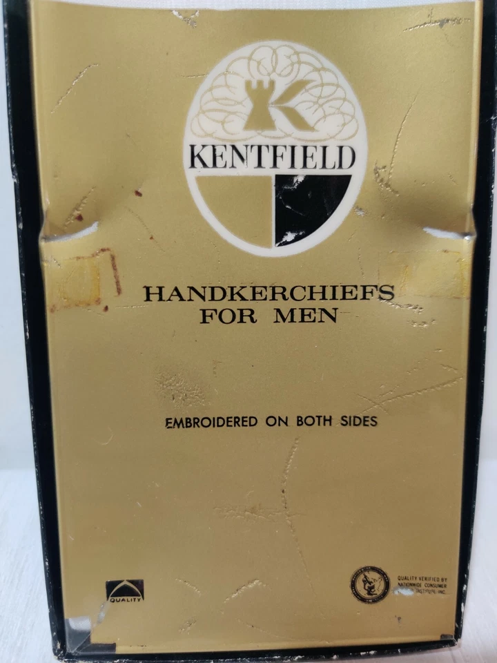 Vintage 2 Kentfield Handkerchiefs for Men Reversible Embroidered Original Box - Image 2 of 4