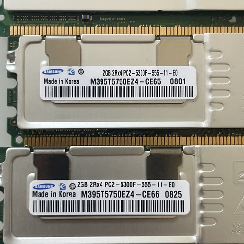 16GB TOTAL, 2gb X 4, SAMSUNG M395T5750EZ4-CE66 2RX4 PC2-5300F-555-11-E0 DDR2 - Picture 3 of 6