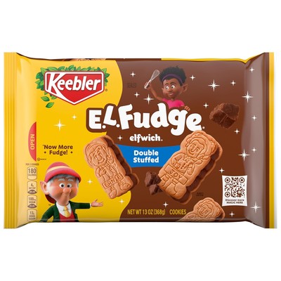 Keebler E.L. Fudge Double Stuffed Elfwich Cookies, Sandwich Cookies Stuffed