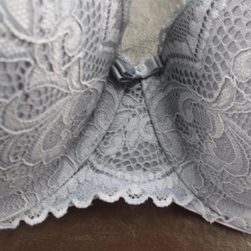 Бюстгальтер женский Gilligan & O'Malley 34B светло-синий кружевной балконет на косточках с подкладкой - Изображение 3 из 4