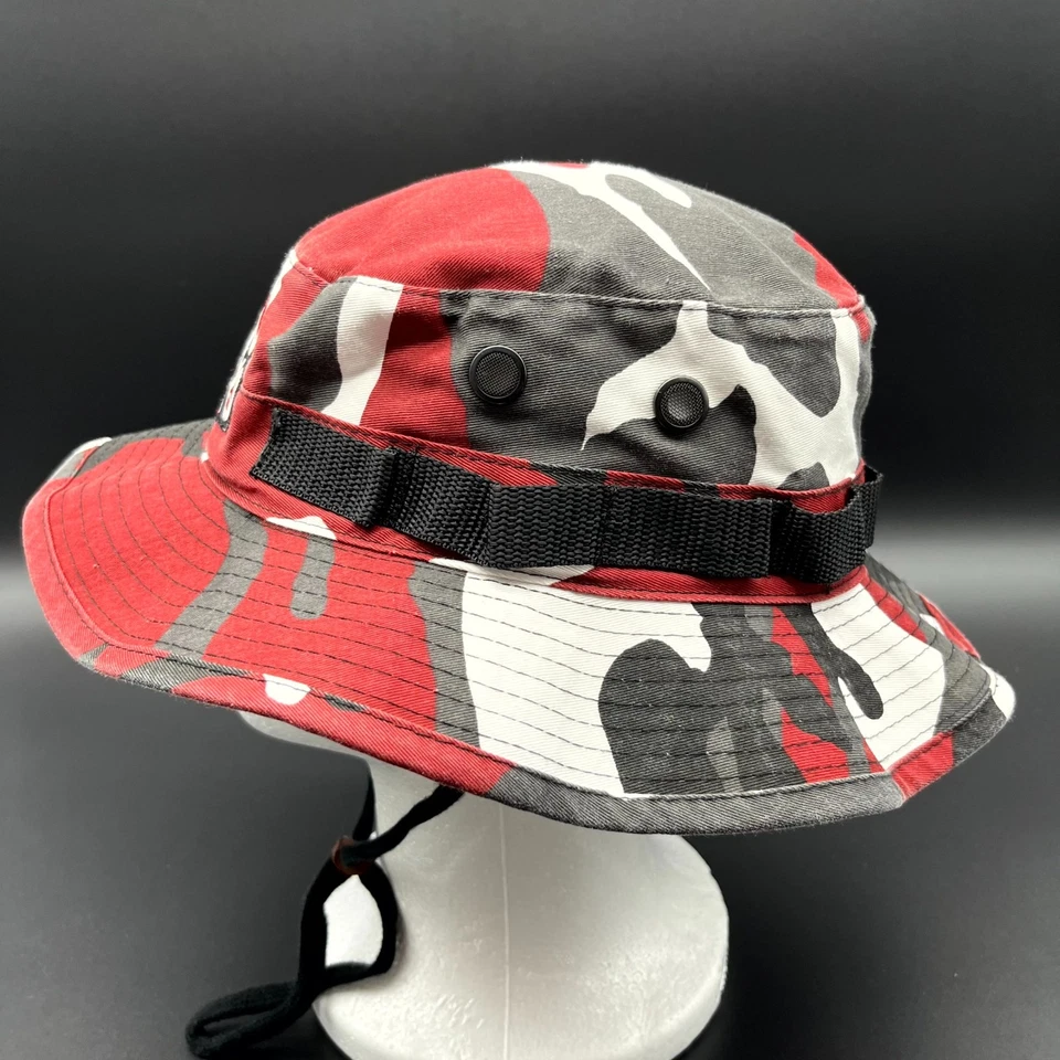 Sombrero Cardenales Para Hombres 7 3/4 Rojo Camuflaje Gorra Cubo Pescador Boonie Cuerda Ala Ancha Foto 2 de 4