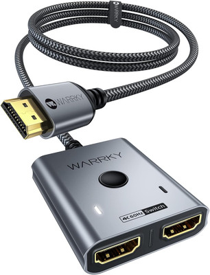WARRKY HDMI Switch 4K@60Hz, HDMI 2.0 Switcher 2 In 1 Out ?2K@144Hz, 1m