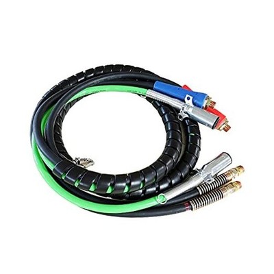 3-in-One Wrap 7 Way Electrical Green ABS Air Brake Lines 15 Ft Truck Tractor