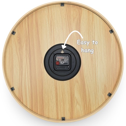 Clocksicle Silent Wood Wall Clock, Black, 50cm - Picture 11 of 11