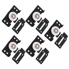 5 Pcs Wardrobe Pulley Cabinet Set Track Wheel Door Hardware Rollers