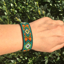 Bracelet Craft DIY Cross-stitch embroidery kit on faux leather gift needlework