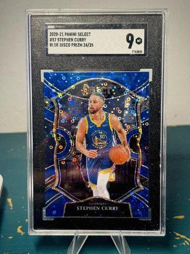 2020 Panini Select Basketball Blue Disco Prizm Stephen Curry #57