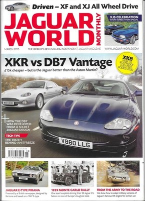 TWO JAGUAR WORLD MONTHLY MAGAZINES. MARCH 2013 AND APRIL 2015. ONE LOT.