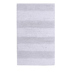 Knightsbridge Wide Cut 2 PC Cotton Bath Rug Set 20" X 30"  24" X 40" Silver