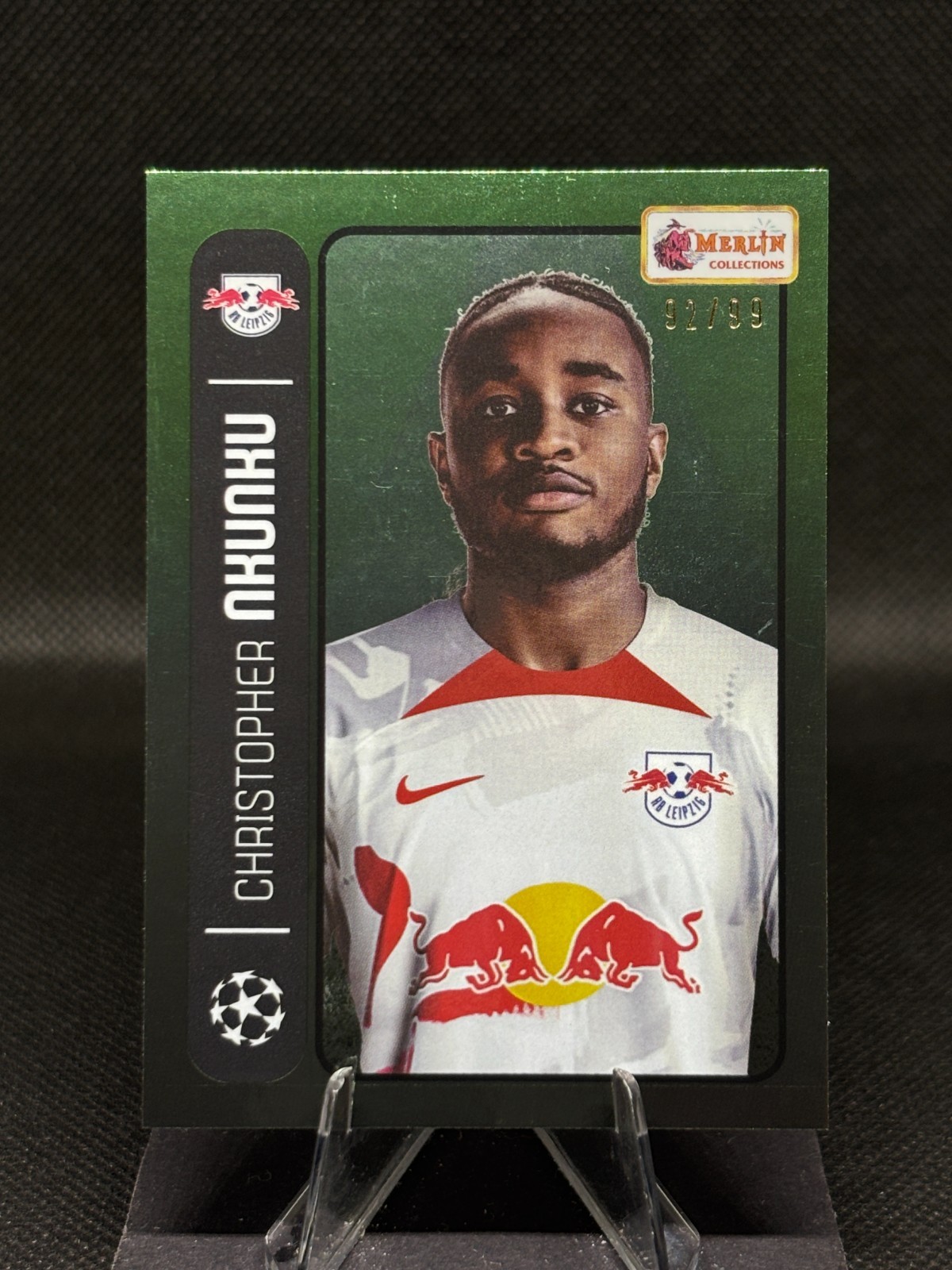 Christopher Nkunku 2022-23 Topps Merlin Heritage 98 UEFA Club - Green /99 #055