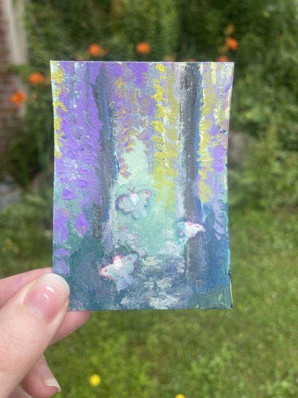 Luna Moth #2/5 | Forest, Landscape, Original Art, Fantasy Painting, Nature