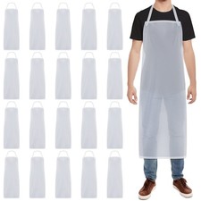 Hercicy 20 Pcs Plastic Aprons Vinyl Clear Waterproof Apron 47 Inches Unisex T...