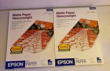 Lot Of 2 Epson Matte Heavyweight Photo Paper S041257 8.5 x 11 50 sheets Per Box