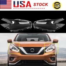 FOR 2015-2018 Nissan Murano Pair Headlight Headlamp Clear Lens Lamp Cover LH RH