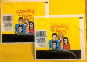 1988 topps Growing Pains - 2 Empty Pack Card Wrappers.